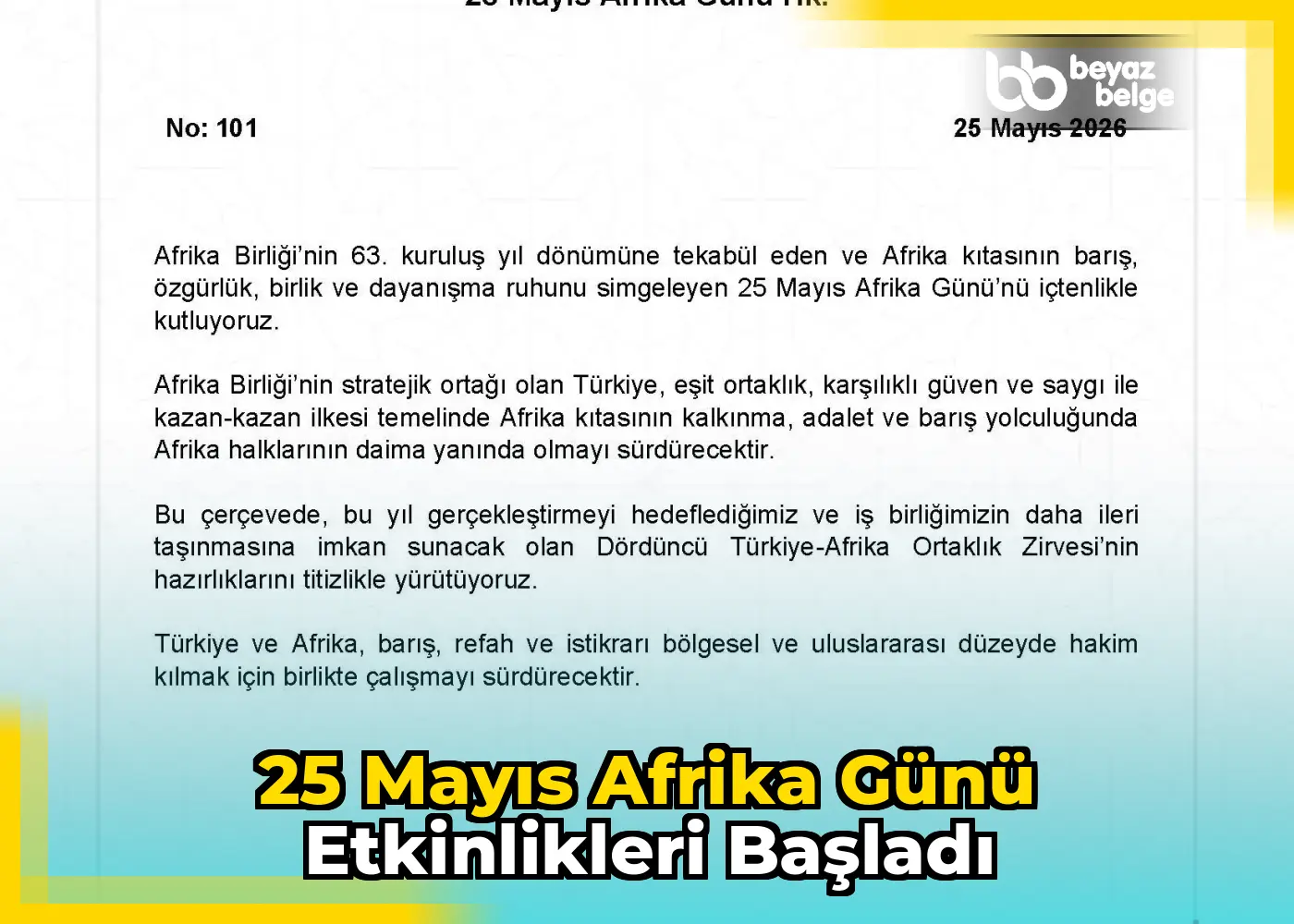 25 Mayıs Afrika Günü etkinlikleri başladı
