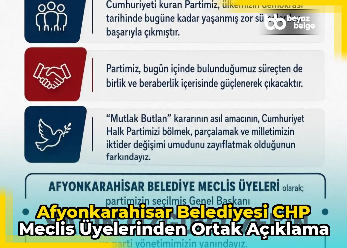 Afyonkarahisar Belediyesi CHP Meclis Üyelerinden Ortak Açıklama