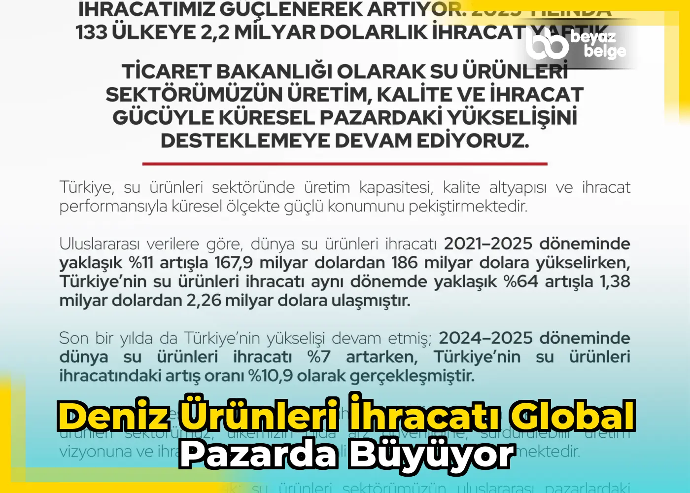 Deniz ürünleri ihracatı global pazarda büyüyor