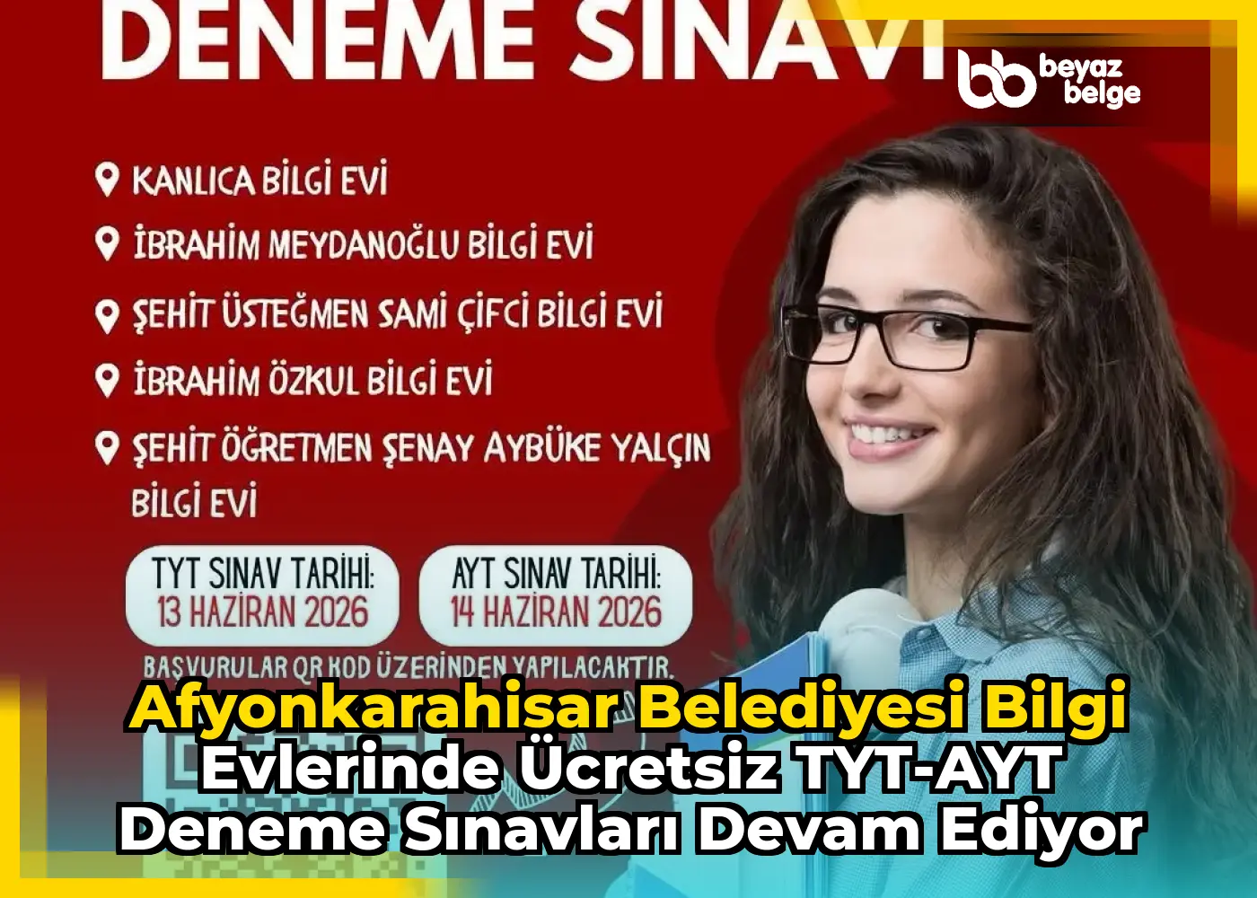 Afyonkarahisar Belediyesi Bilgi Evlerinde Ücretsiz TYT-AYT Deneme Sınavları Devam Ediyor
