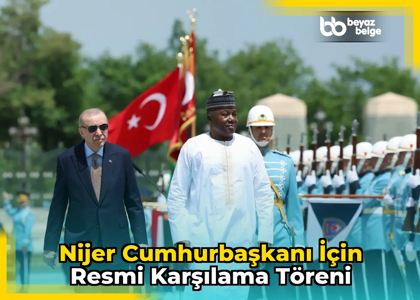 Nijer Cumhurbaşkanı için resmi karşılama töreni