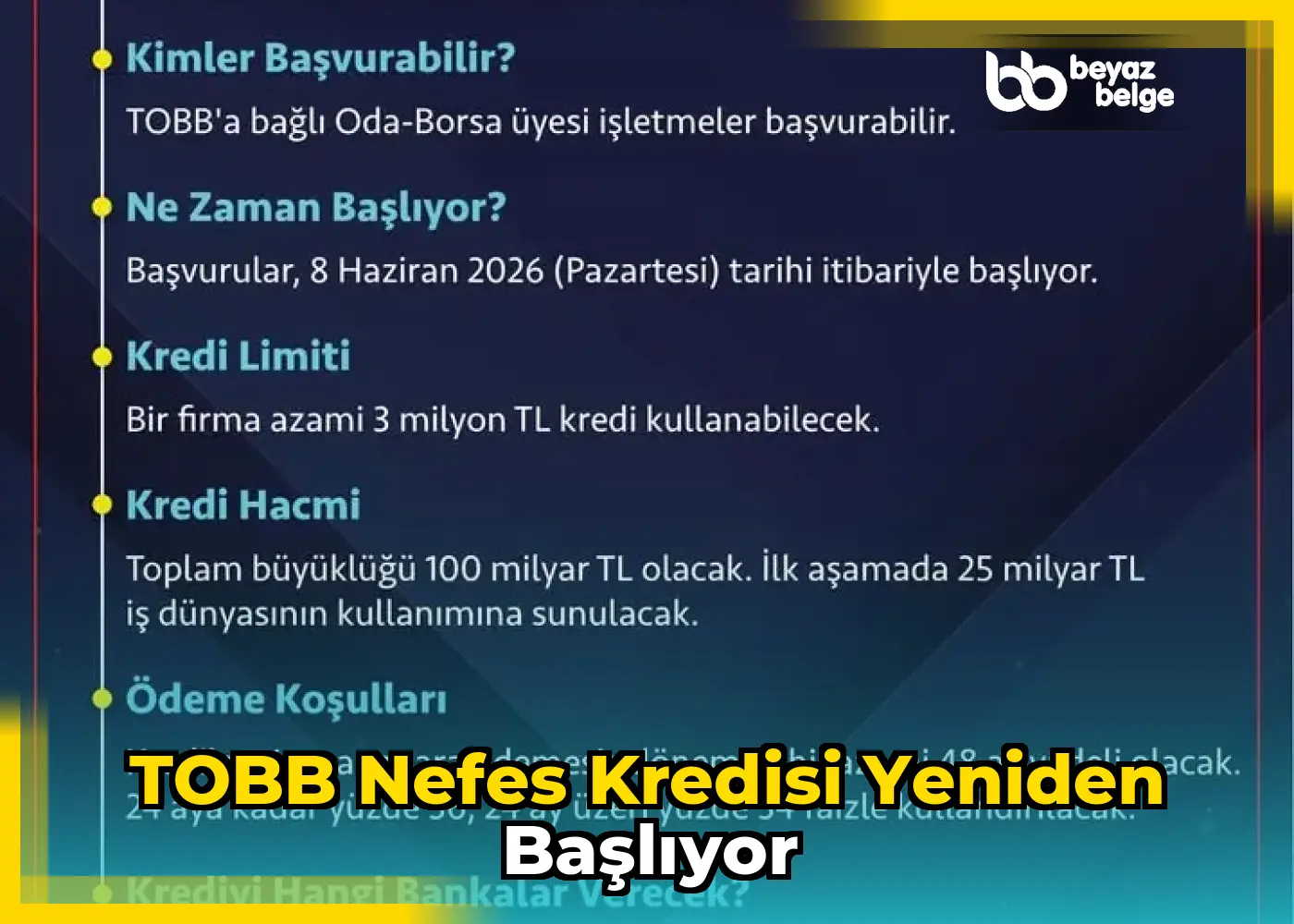 TOBB Nefes Kredisi Yeniden Başlıyor