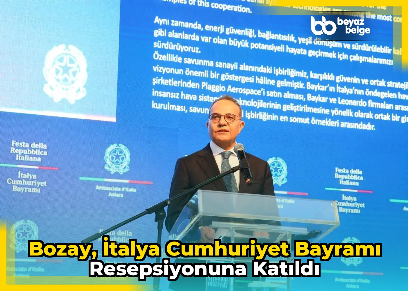 Bozay, İtalya Cumhuriyet Bayramı resepsiyonuna katıldı