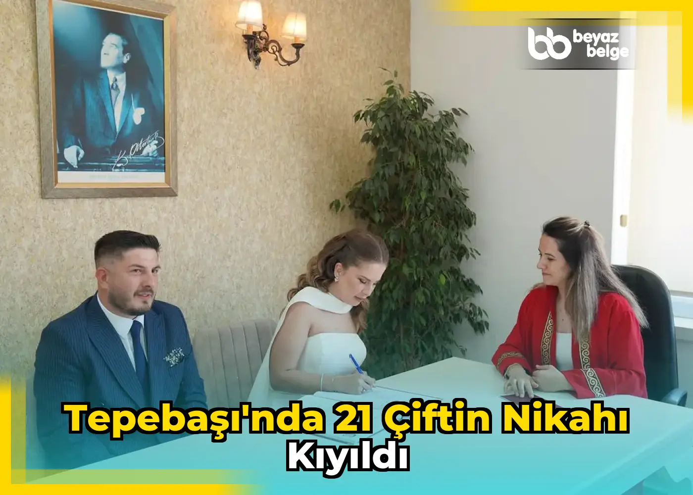 Tepebaşı'nda 21 çiftin nikahı kıyıldı