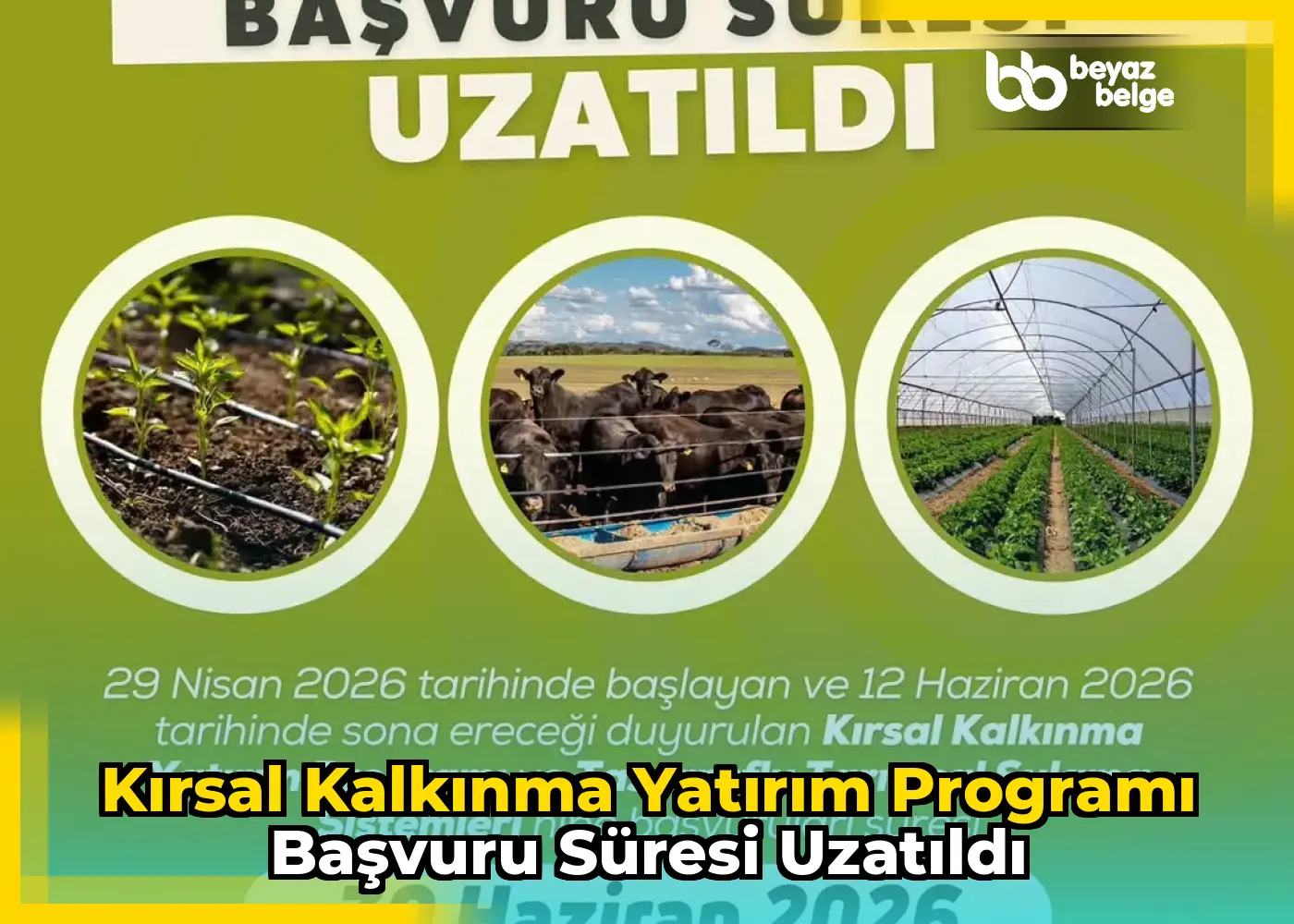 Kırsal Kalkınma Yatırım Programı Başvuru Süresi Uzatıldı