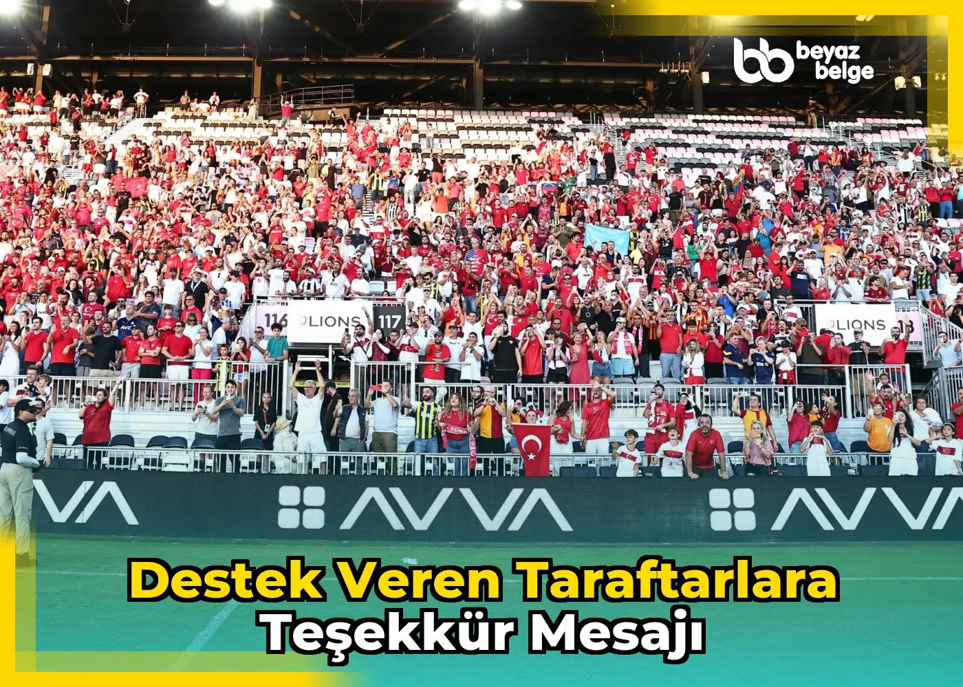 Destek veren taraftarlara teşekkür mesajı