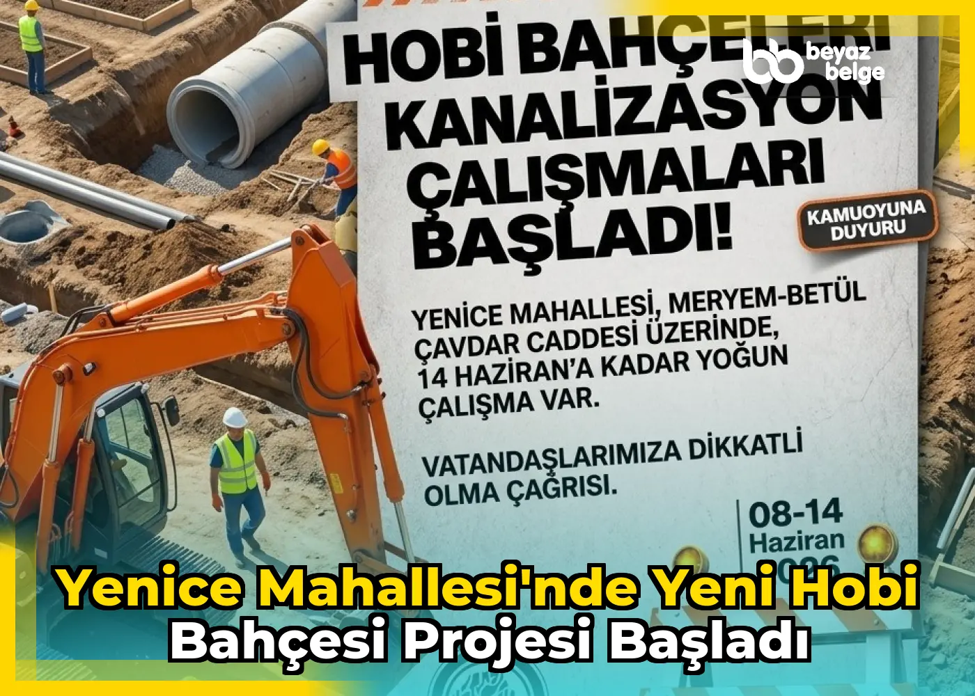 Yenice Mahallesi'nde Yeni Hobi Bahçesi Projesi Başladı