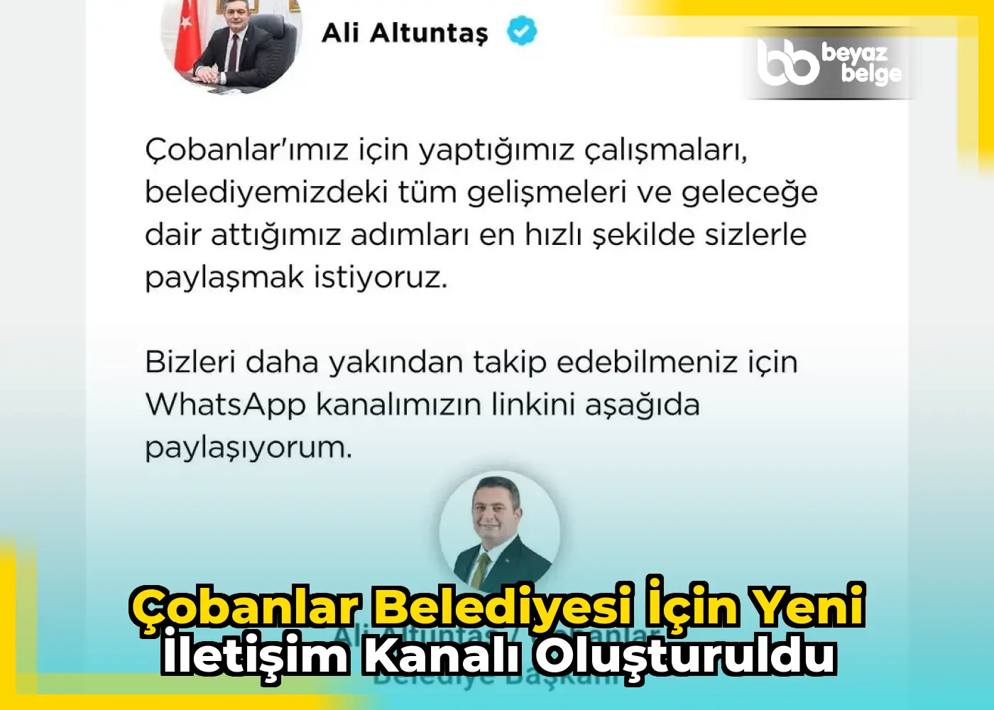 Çobanlar Belediyesi için yeni iletişim kanalı oluşturuldu