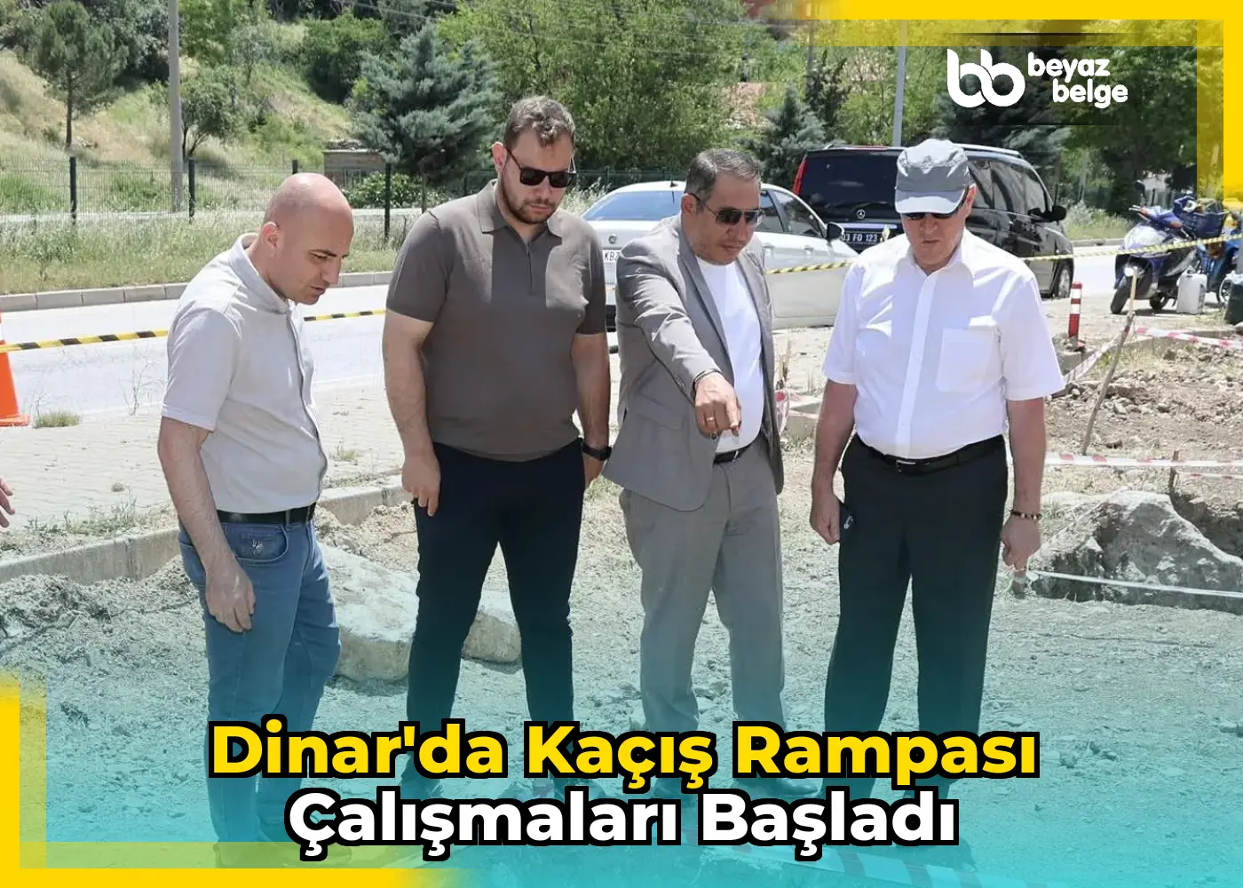 Dinar'da kaçış rampası çalışmaları başladı
