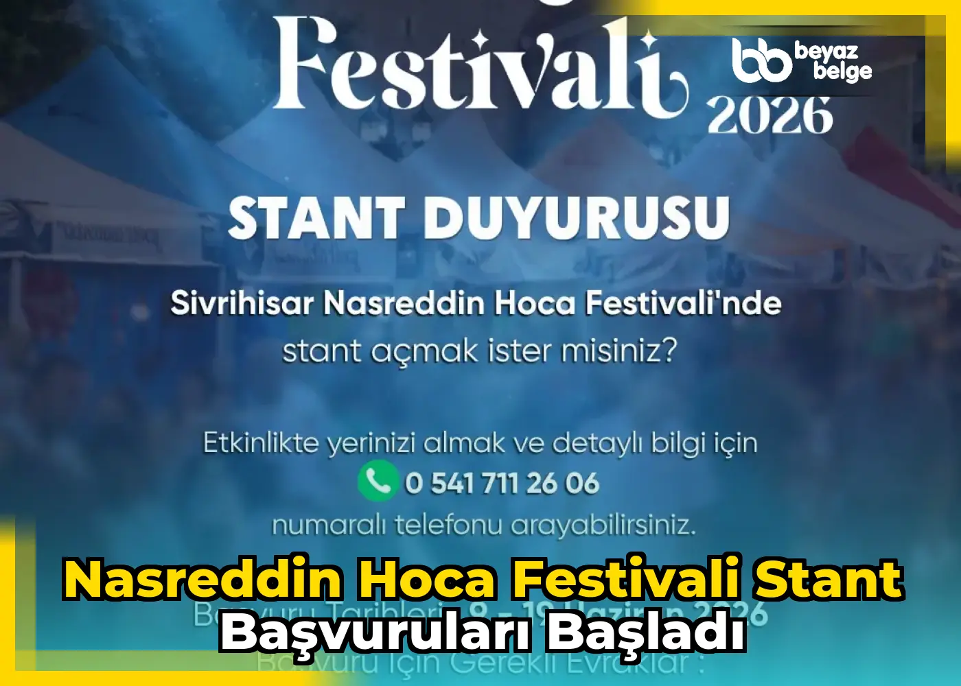 Nasreddin Hoca Festivali Stant Başvuruları Başladı