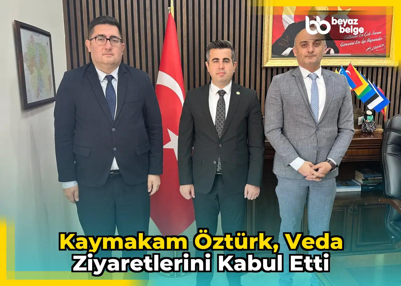 Kaymakam Öztürk, veda ziyaretlerini kabul etti