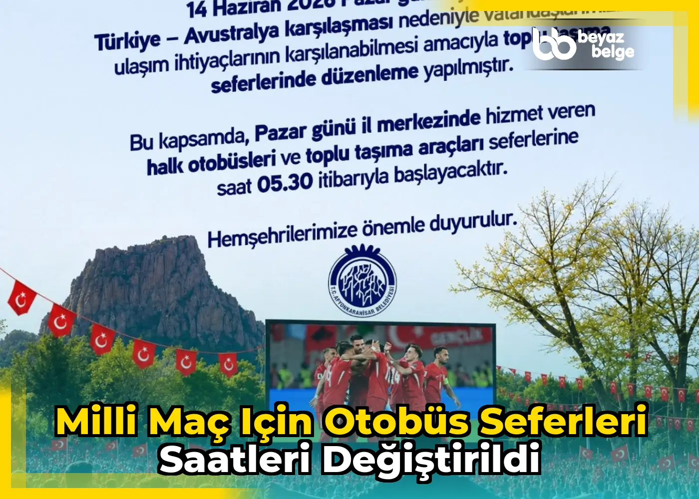 Milli Maç Için Otobüs Seferleri Saatleri Değiştirildi