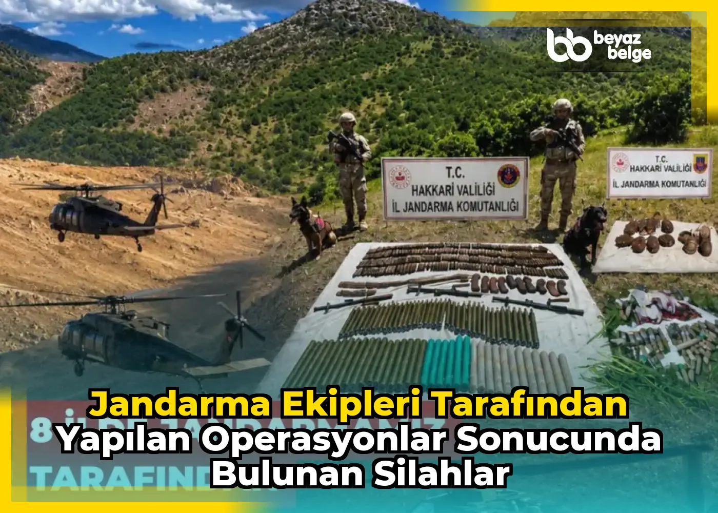 Jandarma Ekipleri Tarafından Yapılan Operasyonlar Sonucunda Bulunan Silahlar