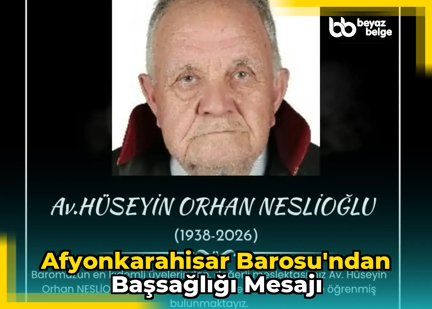 Afyonkarahisar Barosu'ndan Başsağlığı Mesajı