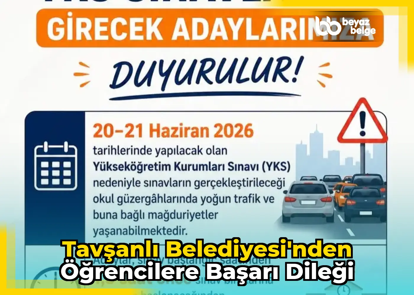 Tavşanlı Belediyesi'nden öğrencilere başarı dileği