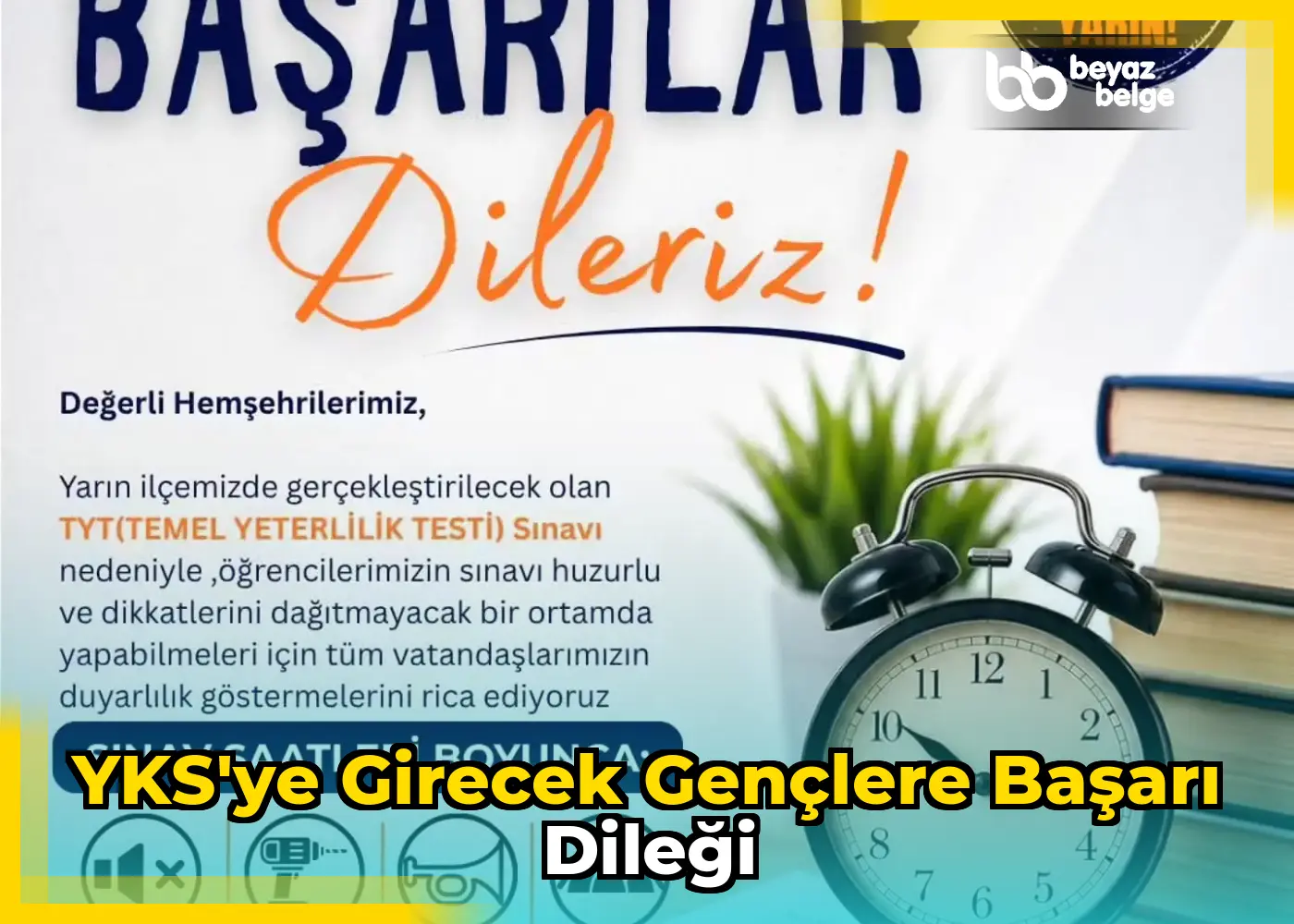 YKS'ye girecek gençlere başarı dileği