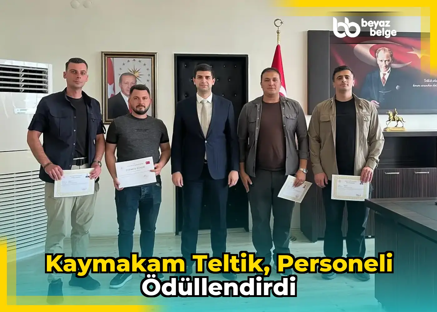 Kaymakam Teltik, personeli ödüllendirdi