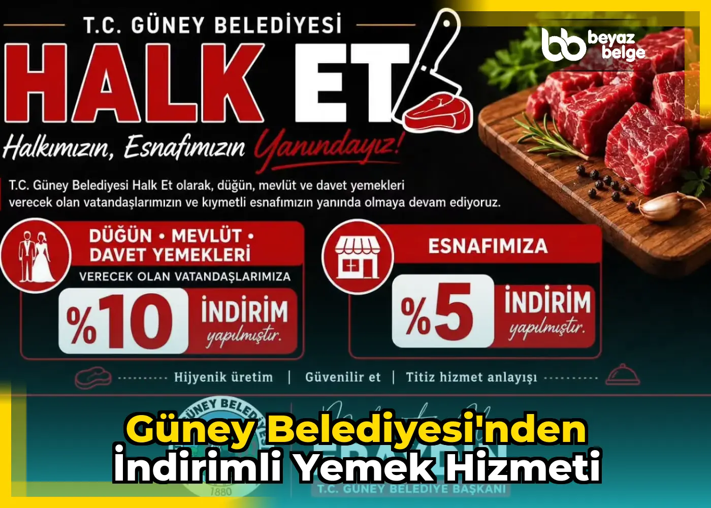 Güney Belediyesi'nden indirimli yemek hizmeti