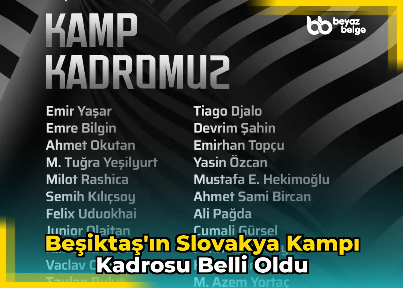 Beşiktaş'ın Slovakya Kampı Kadrosu Belli Oldu