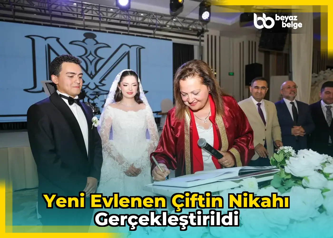 Yeni evlenen çiftin nikahı gerçekleştirildi