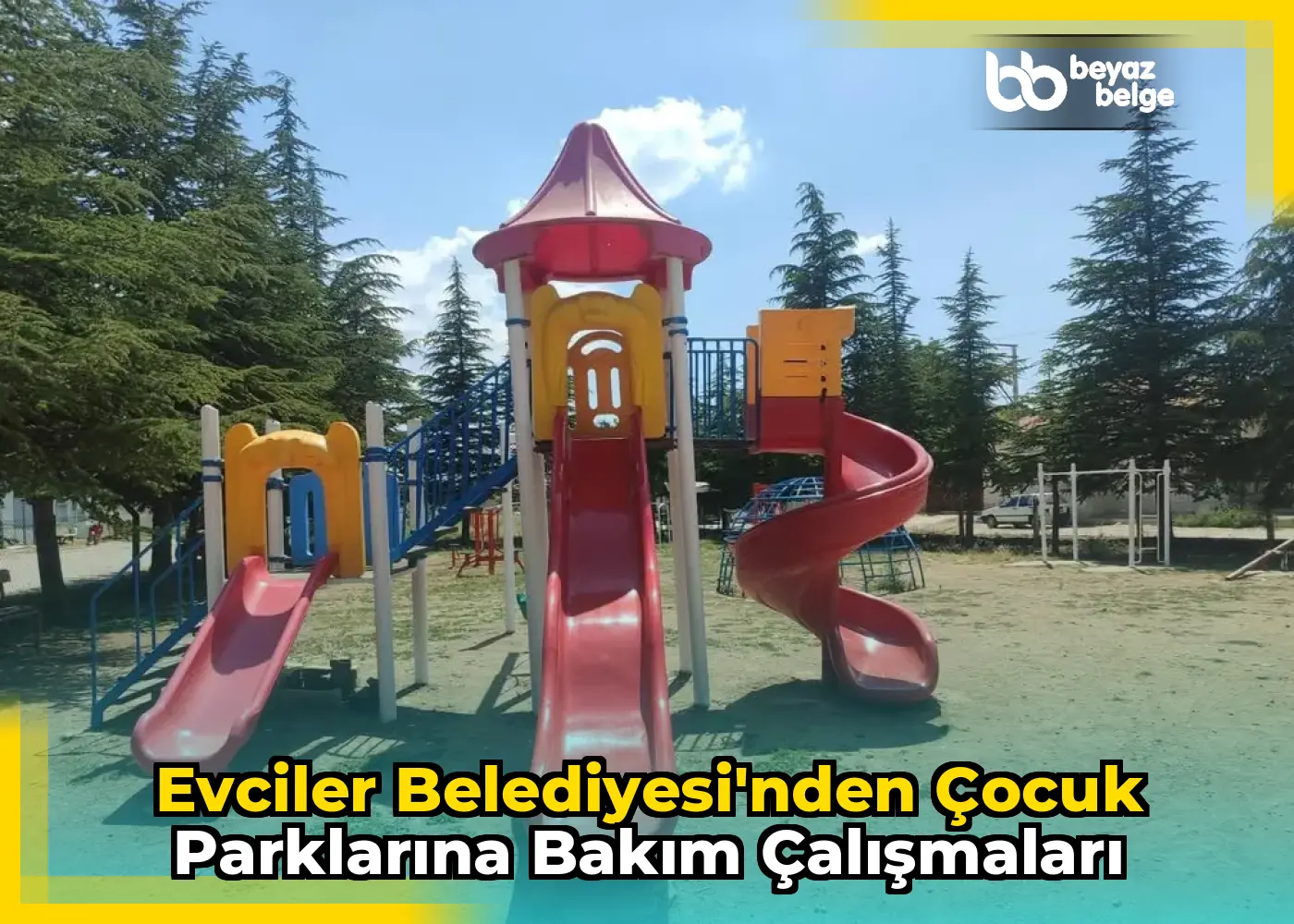 Evciler Belediyesi'nden çocuk parklarına bakım çalışmaları