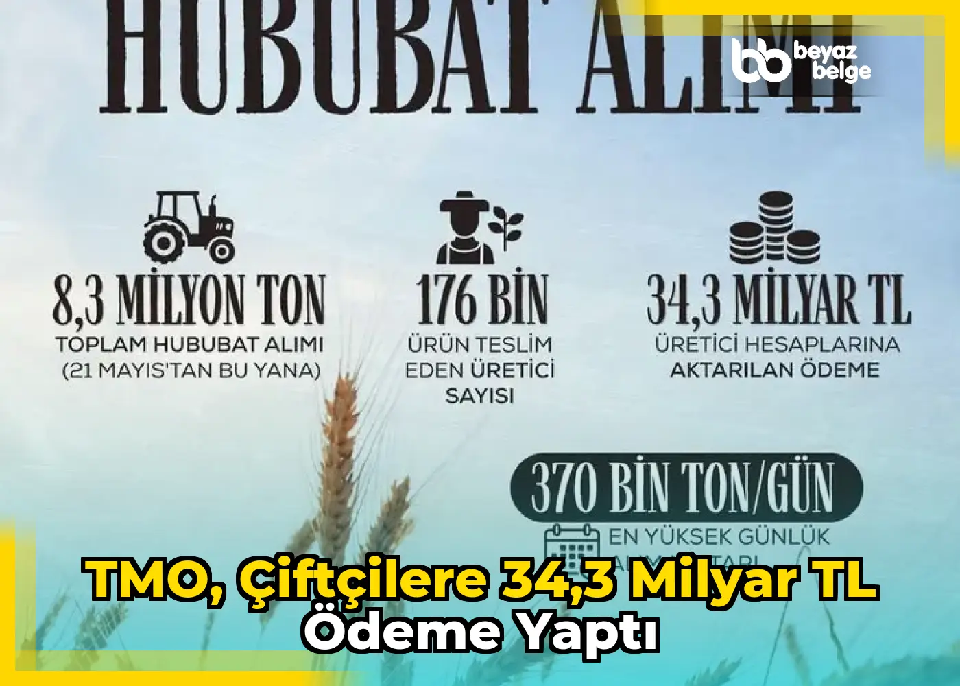 TMO, Çiftçilere 34,3 Milyar TL Ödeme Yaptı