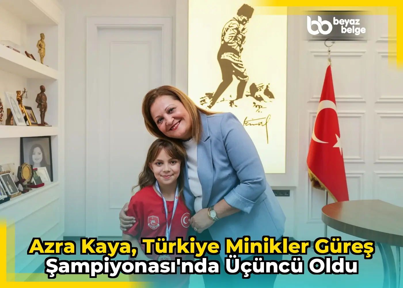 Azra Kaya, Türkiye Minikler Güreş Şampiyonası'nda üçüncü oldu