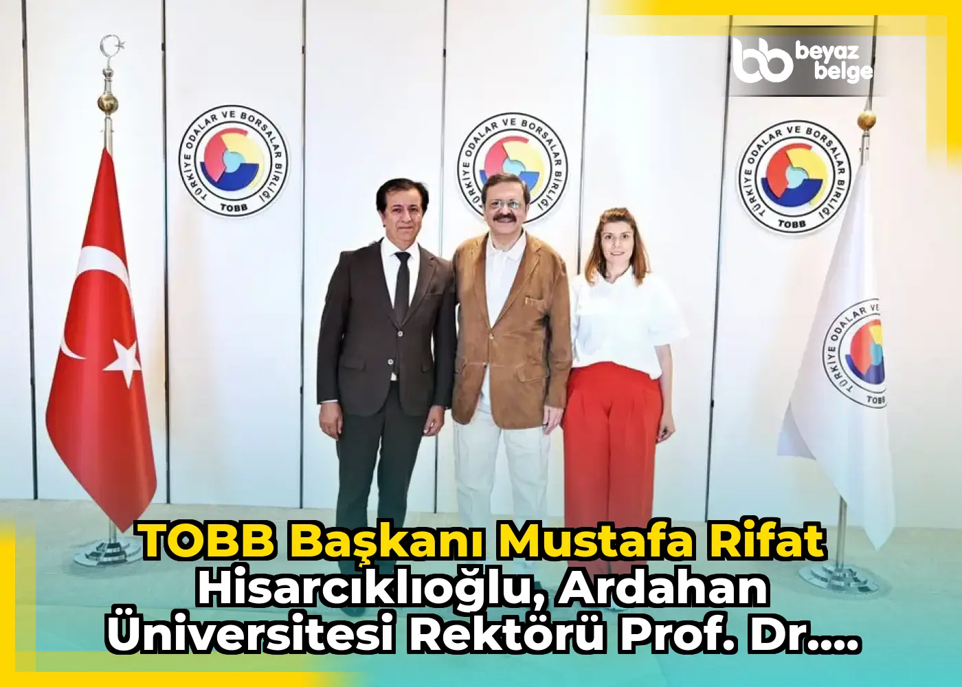 TOBB Başkanı Mustafa Rifat Hisarcıklıoğlu, Ardahan Üniversitesi Rektörü Prof. Dr. Öztürk Emiroğlu ve Eşi Tuğba Mert Emiroğlu'nu Ağırladı