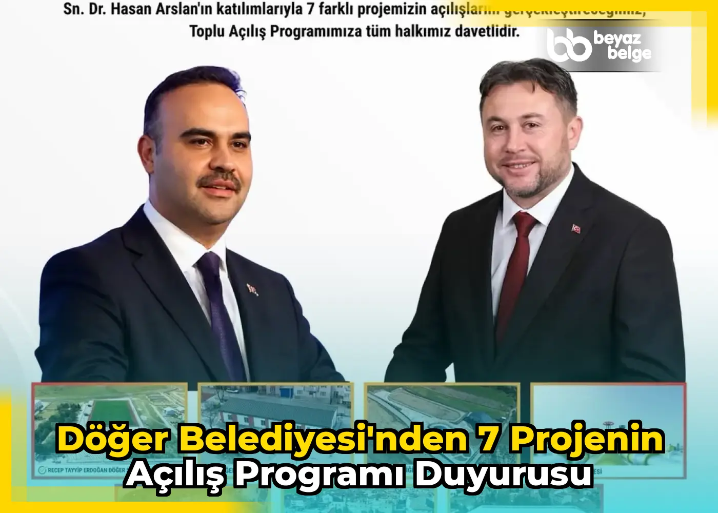 Döğer Belediyesi'nden 7 Projenin Açılış Programı Duyurusu