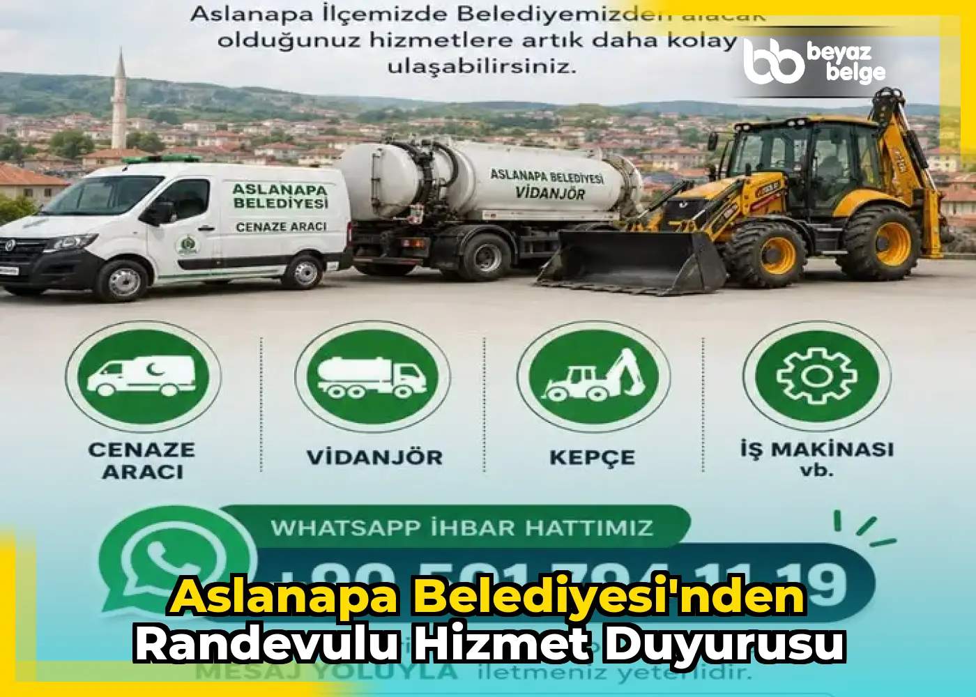 Aslanapa Belediyesi'nden Randevulu Hizmet Duyurusu