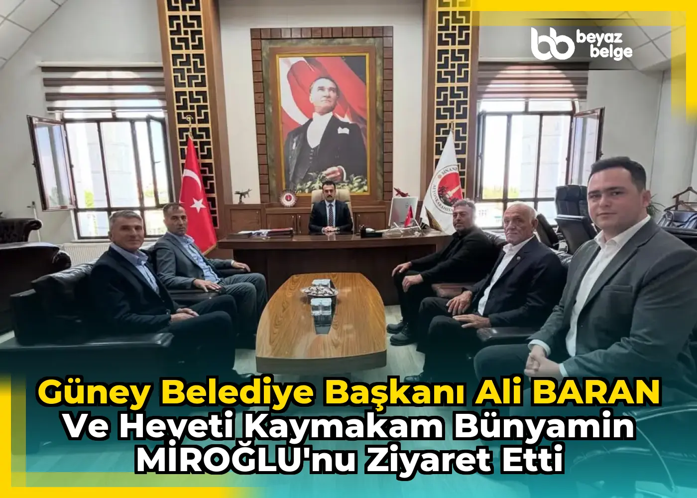 Güney Belediye Başkanı Ali BARAN ve Heyeti Kaymakam Bünyamin MİROĞLU'nu Ziyaret Etti