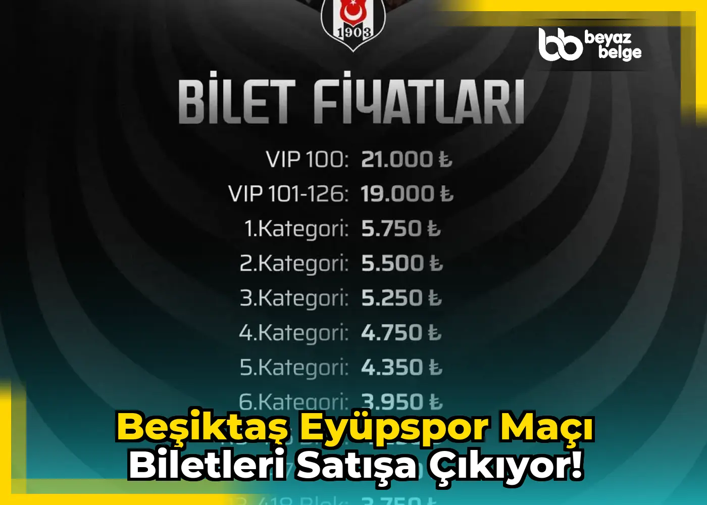 Beşiktaş Eyüpspor Maçı Biletleri Satışa Çıkıyor!
