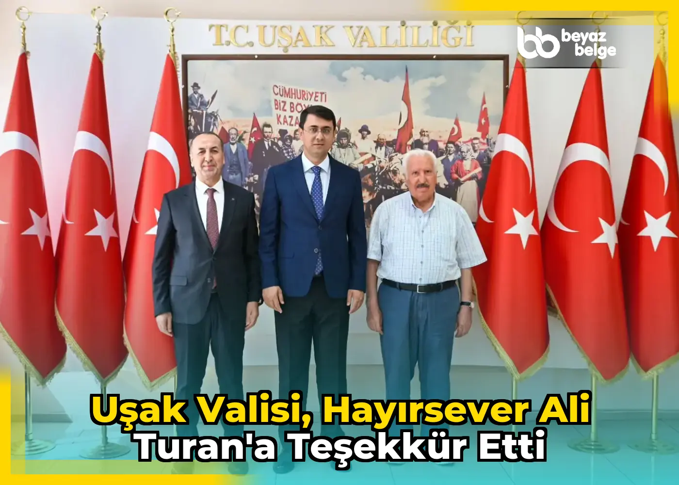 Uşak Valisi, hayırsever Ali Turan'a teşekkür etti