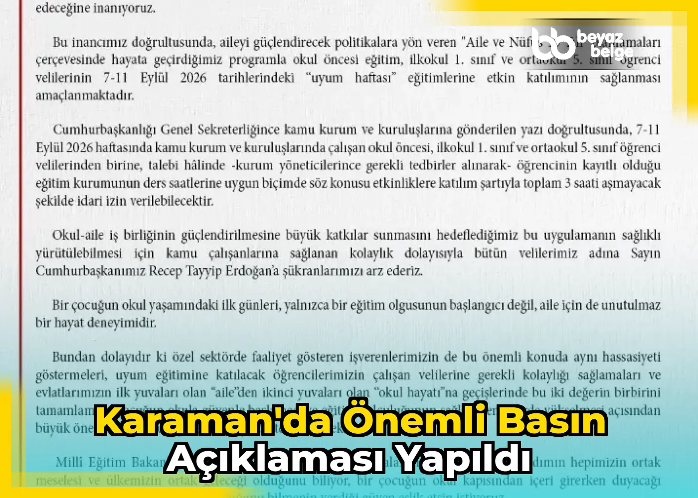 Karaman'da önemli basın açıklaması yapıldı