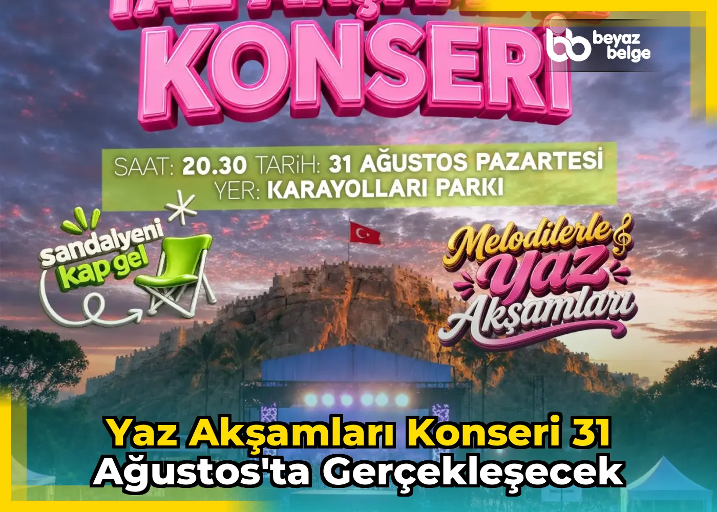 Yaz Akşamları Konseri 31 Ağustos'ta Gerçekleşecek