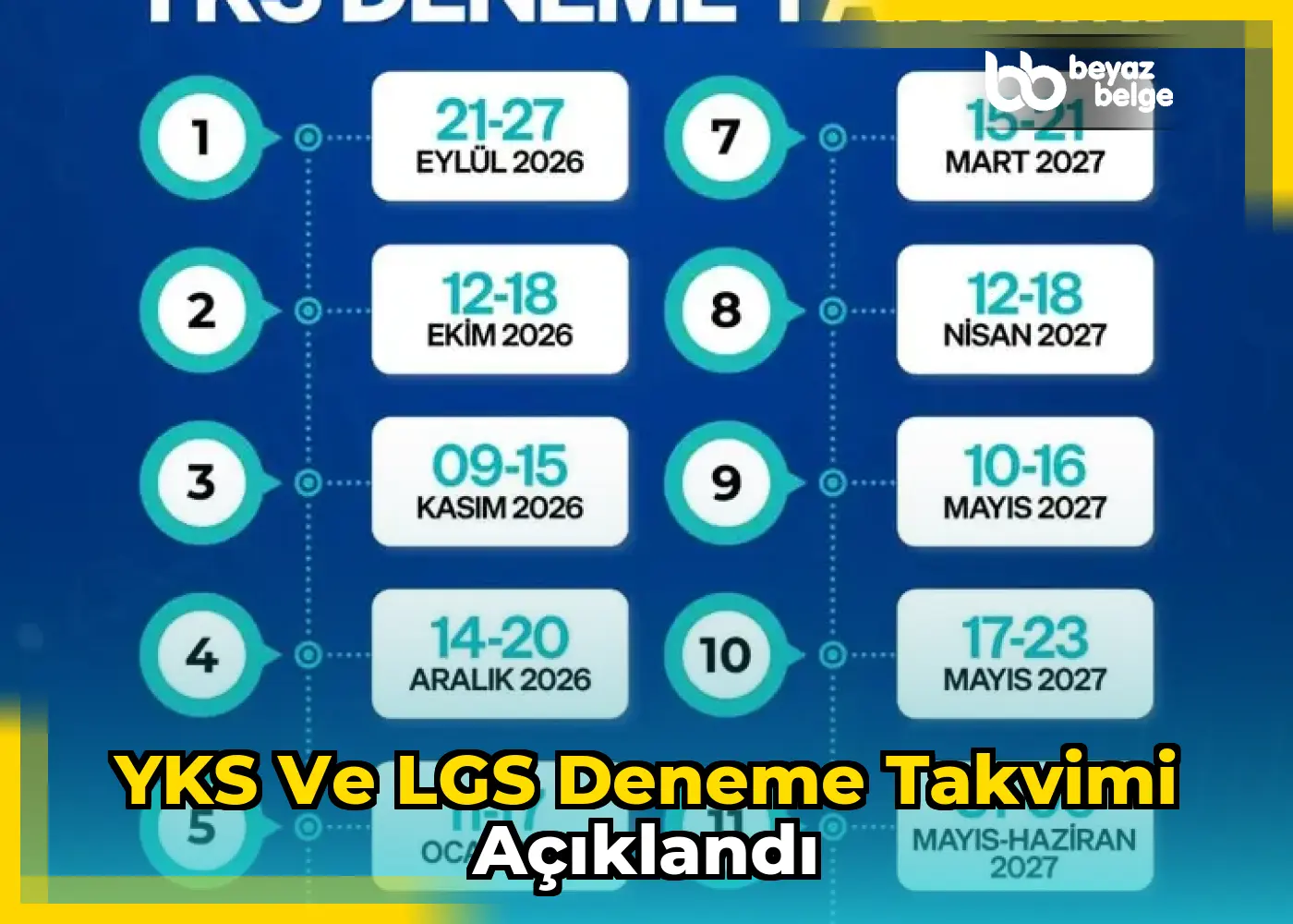 YKS ve LGS Deneme Takvimi Açıklandı