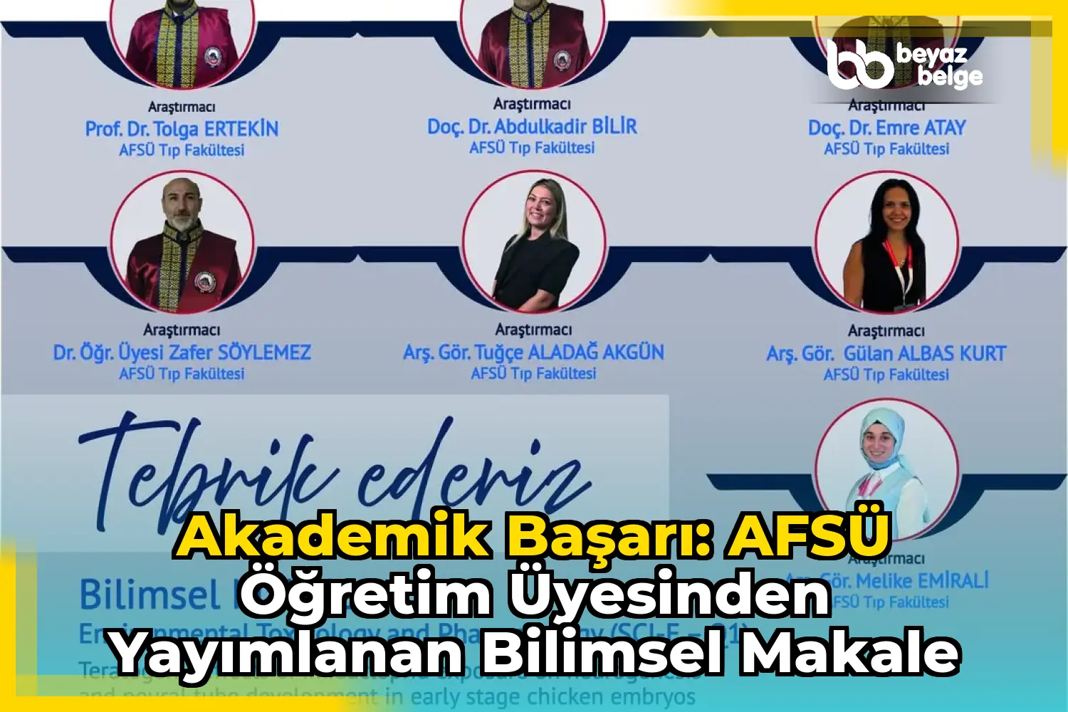 Akademik Başarı: AFSÜ Öğretim Üyesinden Yayımlanan Bilimsel Makale