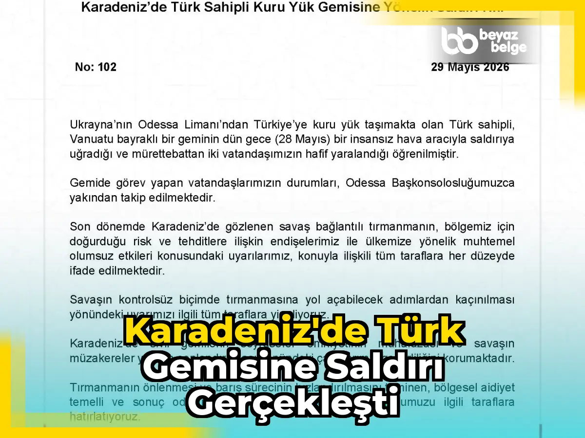 Karadeniz'de Türk Gemisine Saldırı Gerçekleşti