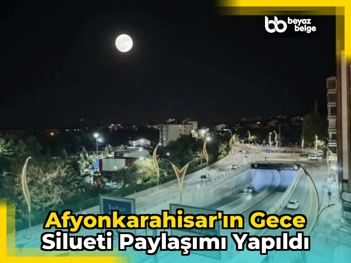 Afyonkarahisar'ın gece silueti paylaşımı yapıldı