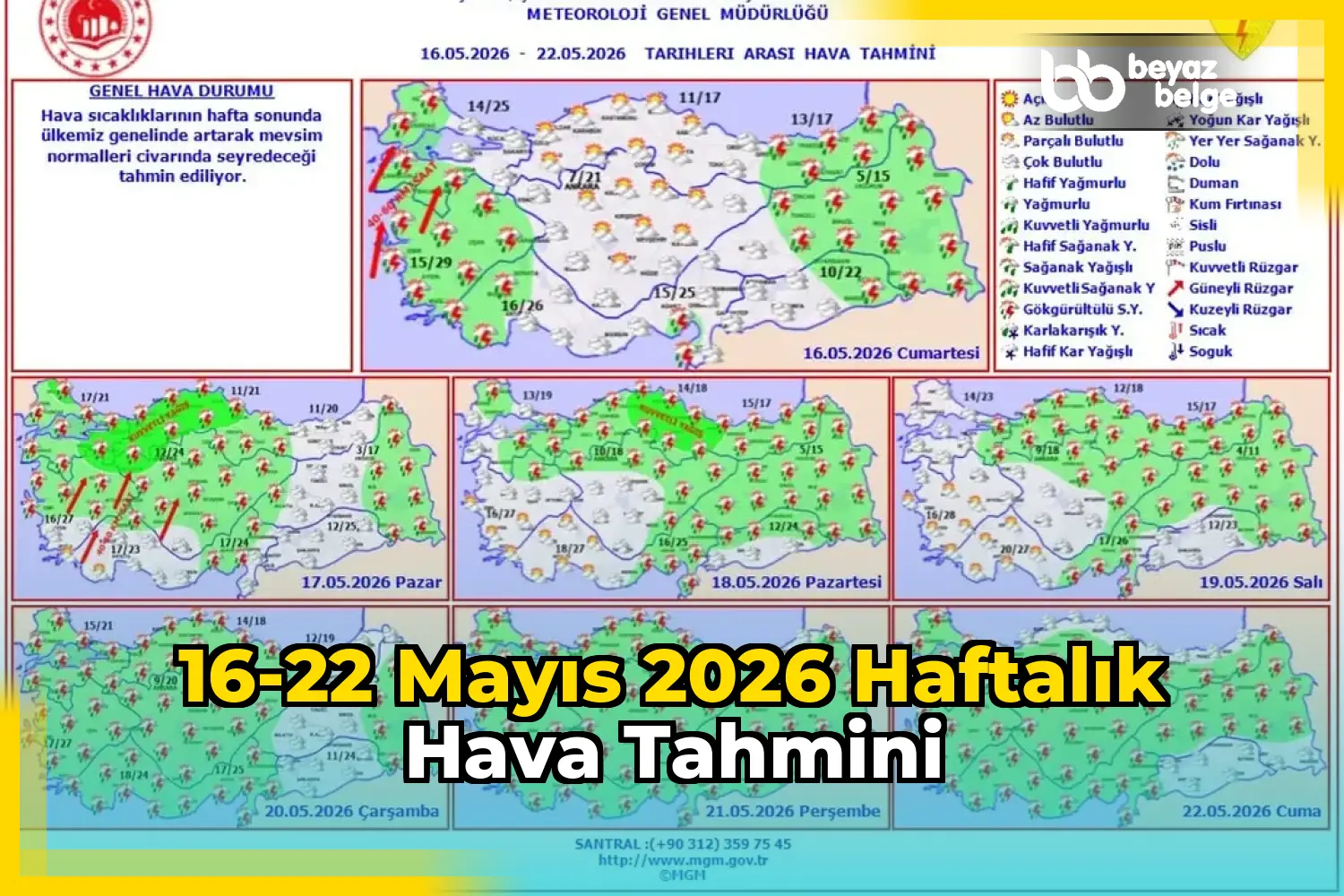 16-22 Mayıs 2026 Haftalık Hava Tahmini
