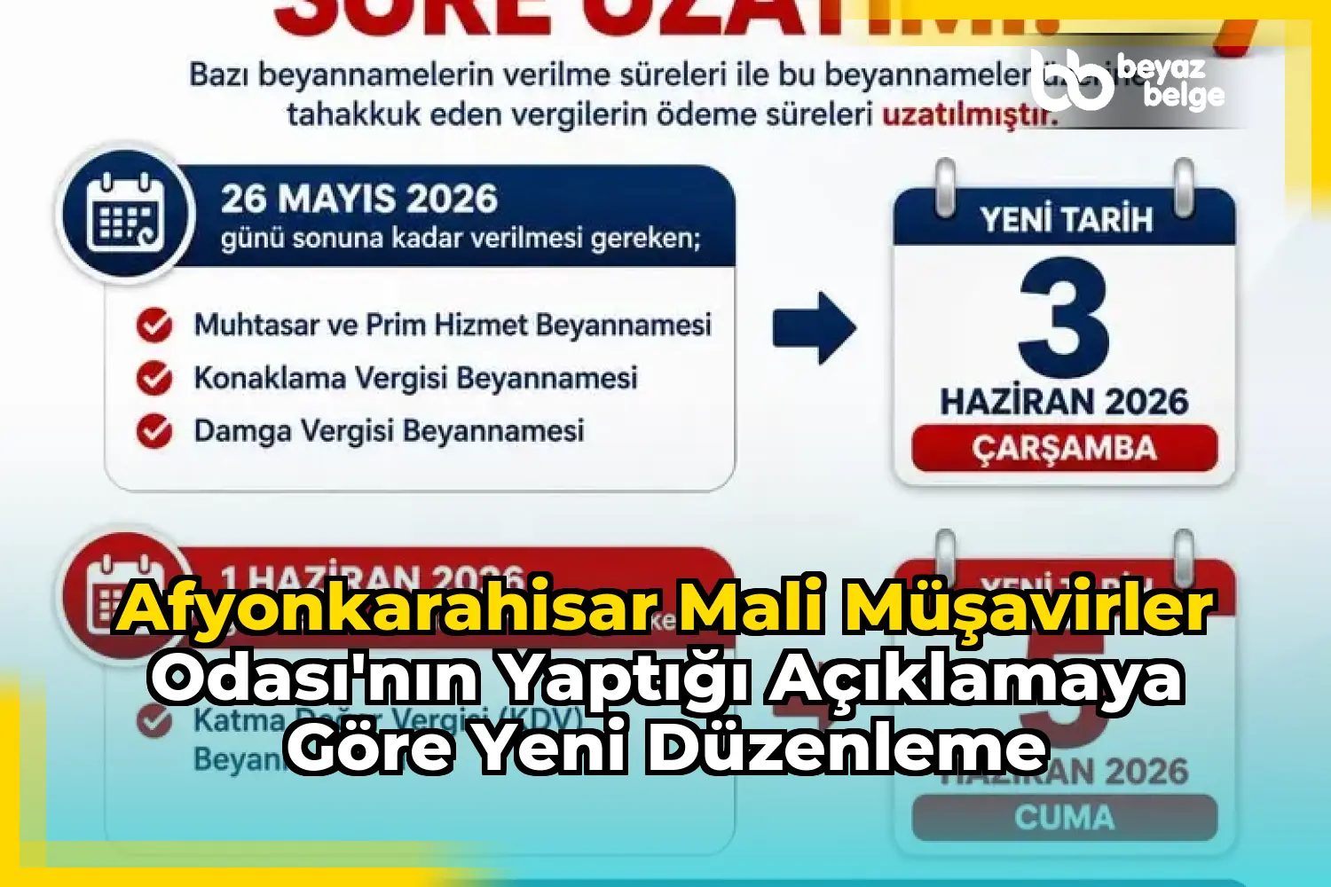 Afyonkarahisar Mali Müşavirler Odası'nın Yaptığı Açıklamaya Göre Yeni Düzenleme