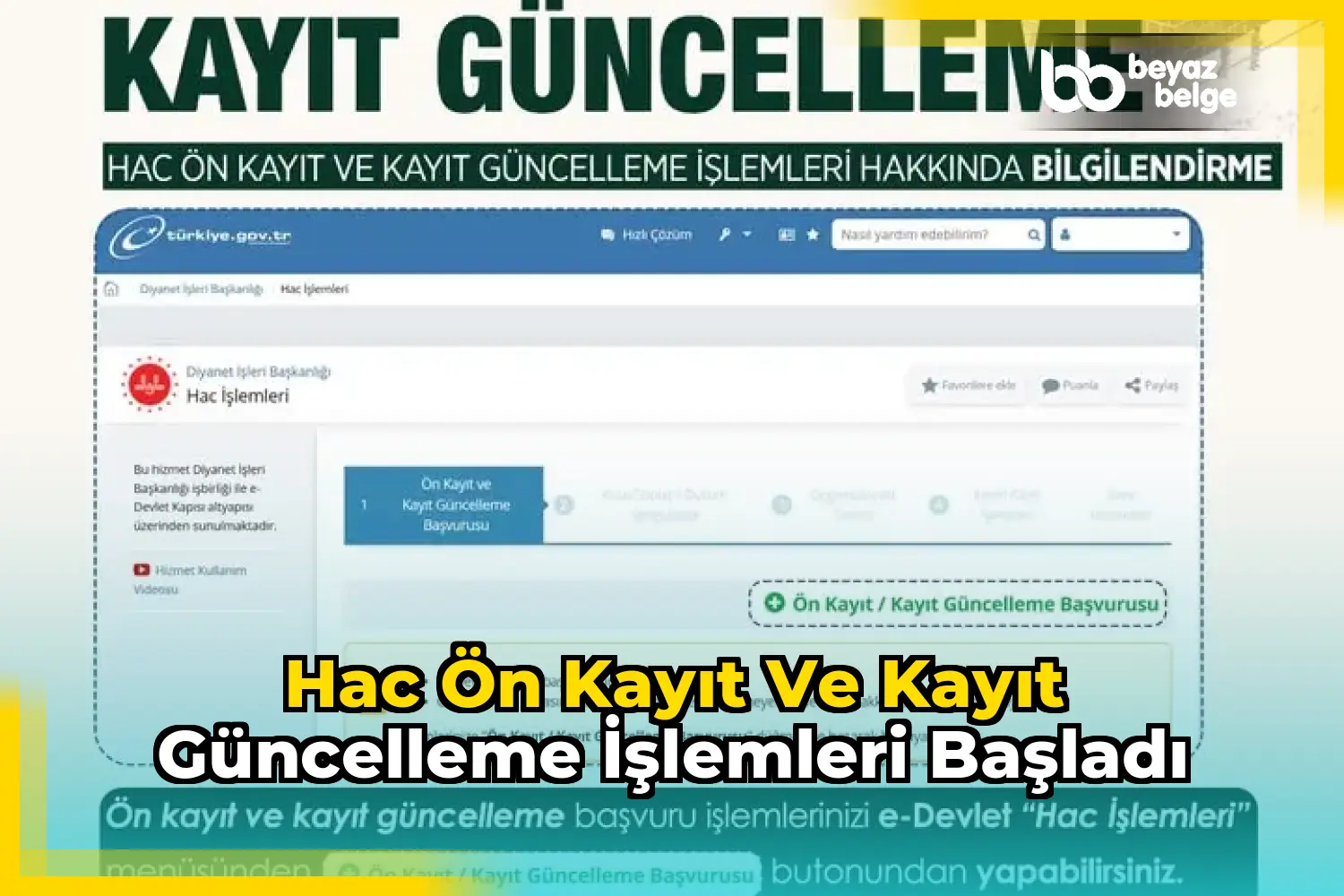 Hac Ön Kayıt ve Kayıt Güncelleme İşlemleri Başladı