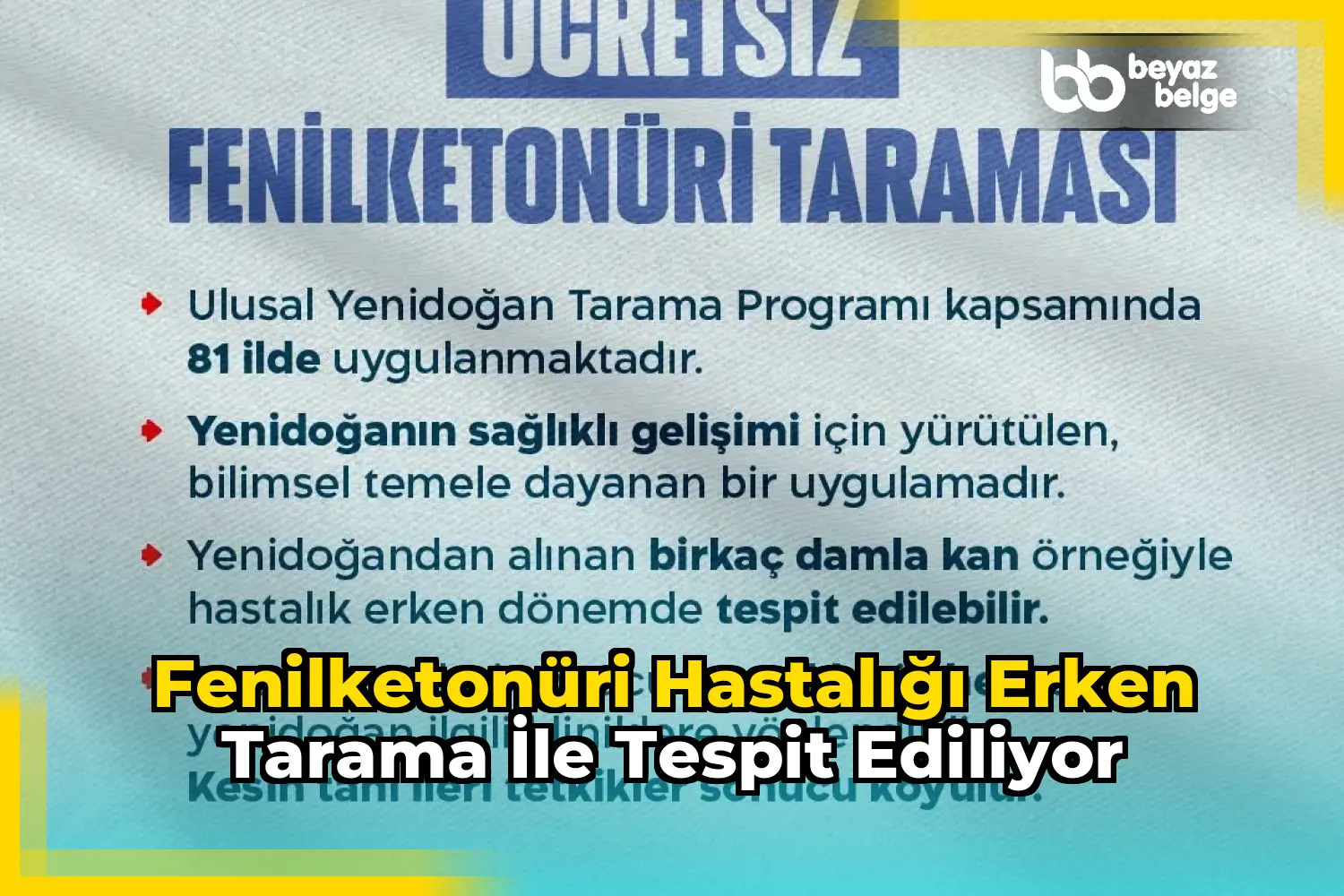 Fenilketonüri hastalığı erken tarama ile tespit ediliyor