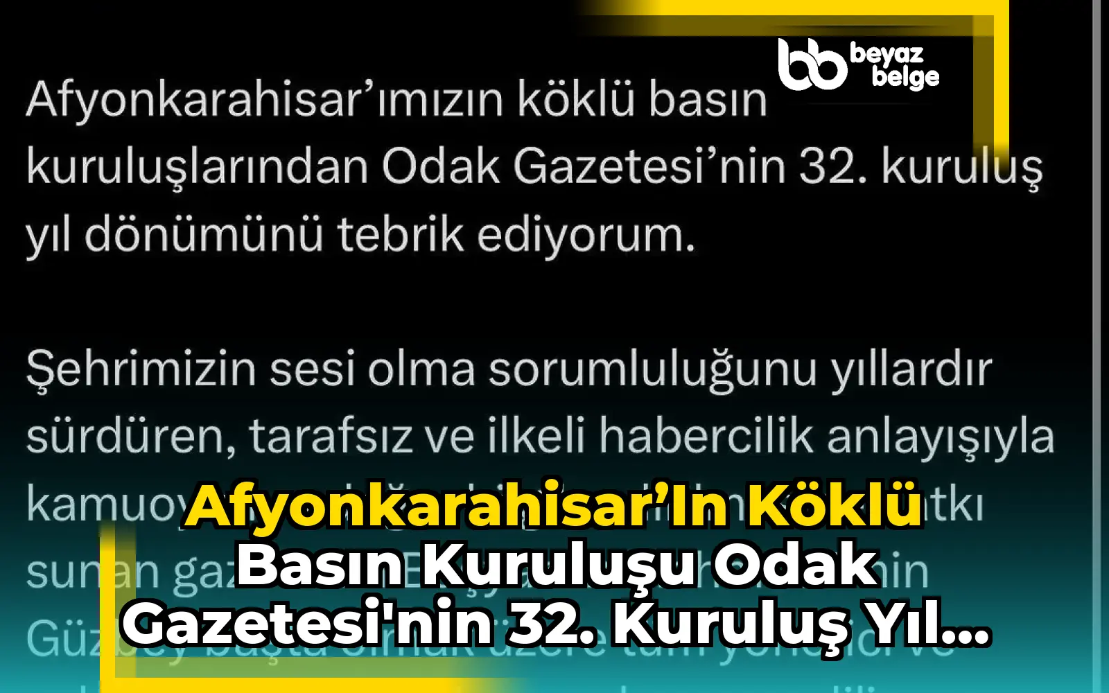 Afyonkarahisar’ın Köklü Basın Kuruluşu Odak Gazetesi'nin 32. Kuruluş Yıl Dönümü Kutlandı
