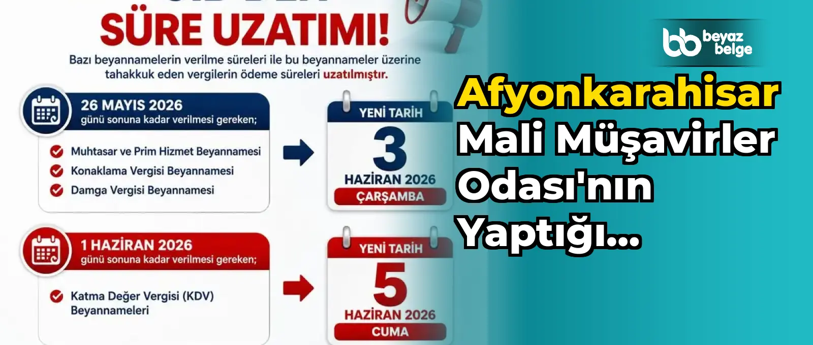 Afyonkarahisar Mali Müşavirler Odası'nın Yaptığı Açıklamaya Göre Yeni Düzenleme