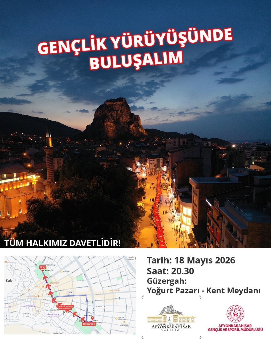 Afyonkarahisar'da Gençlik Yürüyüşü Düzenleniyor