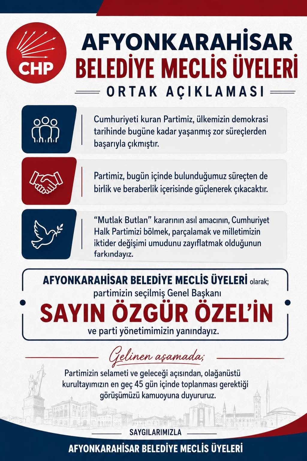 Afyonkarahisar Belediye Meclis Üyelerinden Ortak Açıklama