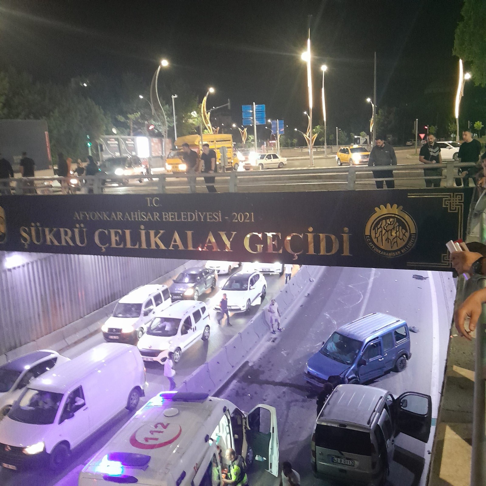 Afyon Merkez'de Alt Geçitte Trafik Kazası